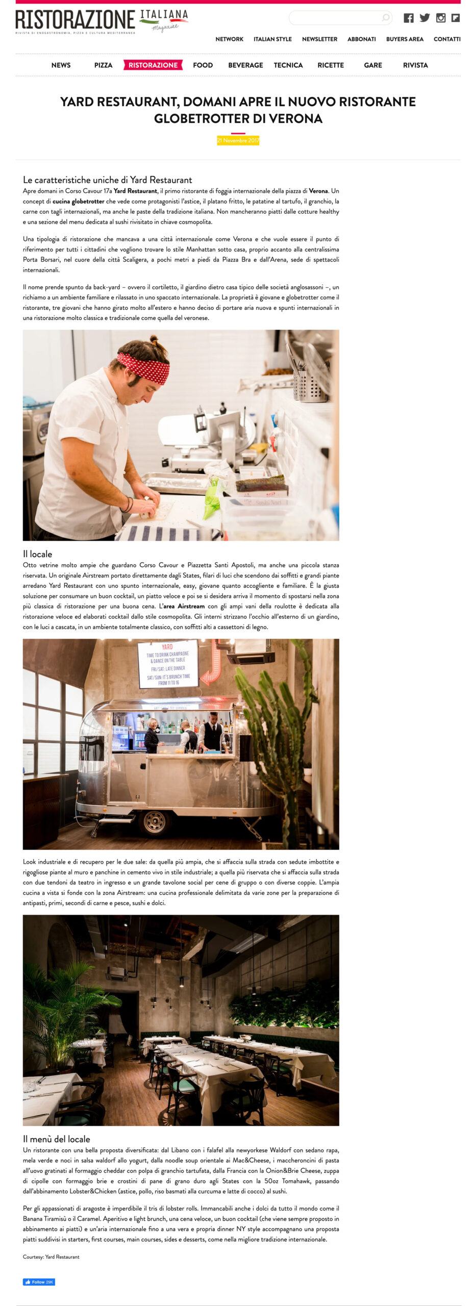 Ristorazione Italiana Magazine — Apre il nuovo ristorante globetrotter di Verona